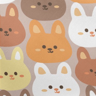 Cute Round-faced Rabbit With C Pongee