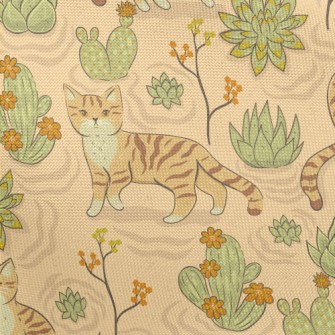Hand Drawn Cactus Dunes And Ca Pongee