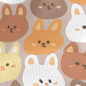 Cute Round-faced Rabbit With C Stretch Jersey