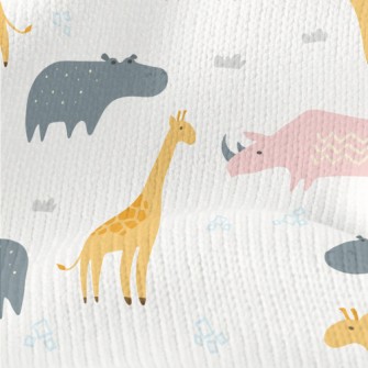 Cute Color Block Animals Stretch Jersey