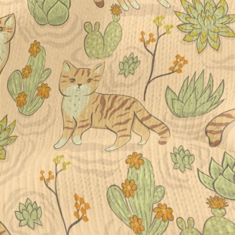 Hand Drawn Cactus Dunes And Ca Stretch Jersey