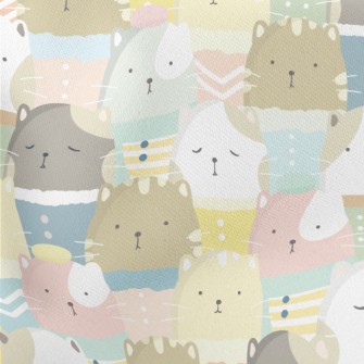 Colorful And Comfortable Cat W Lightweight Cotton Poplin