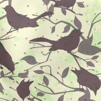 Detailed Silhouette Of A Bird Lightweight Cotton Poplin