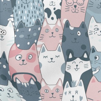 Funny Cute Cat And Fish Lightweight Cotton Poplin