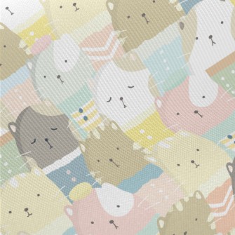 Colorful And Comfortable Cat W Midweight Cotton Poplin