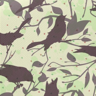 Detailed Silhouette Of A Bird Midweight Cotton Poplin