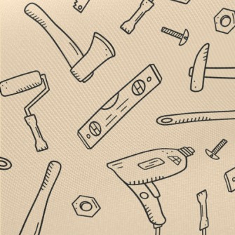 Graffiti Construction Tools Midweight Cotton Poplin