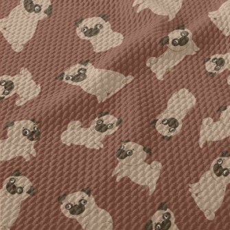 Clumsy And Cute Pug Birdseye Piqué