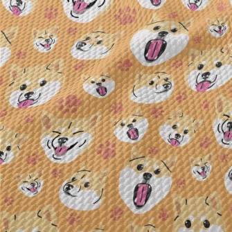 Funny Shiba Inu Birdseye Piqué