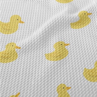 A Group Of Cute Yellow Ducklin Birdseye Piqué