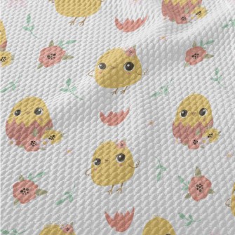 Round And Cute Yellow Chick Birdseye Piqué
