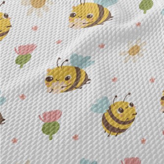 Round And Innocent Bees And Fl Birdseye Piqué