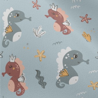 Cute Seahorse And Seaweed Chiffon