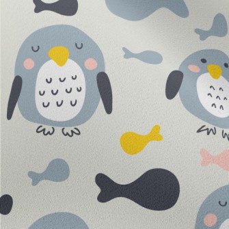 Hand Drawn Penguin And Colorfu Chiffon