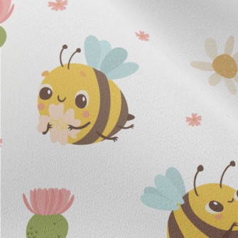 Round And Innocent Bees And Fl Chiffon