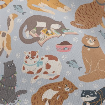 Naughty And Cute Cats Chiffon