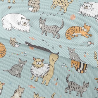 Childlike Hand-painted Cats Waterproof Oxford