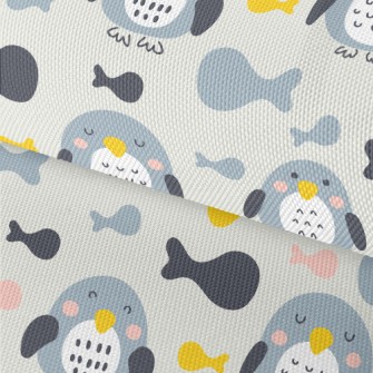 Hand Drawn Penguin And Colorfu Waterproof Oxford
