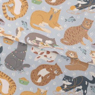 Naughty And Cute Cats Waterproof Oxford