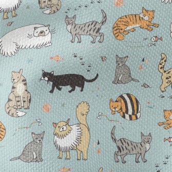 Childlike Hand-painted Cats Waterproof Canvas