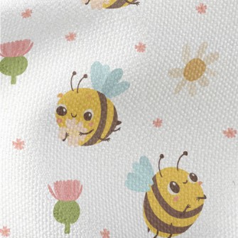 Round And Innocent Bees And Fl Waterproof Canvas