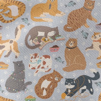 Naughty And Cute Cats Waterproof Canvas