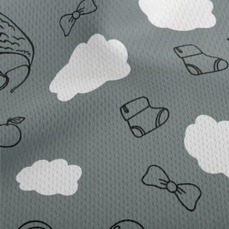 Doodle Hand Drawn Baby Items Athletic Mesh Flat Back