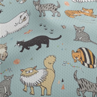 Childlike Hand-painted Cats Athletic Mesh Flat Back