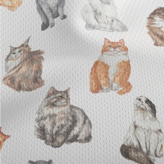 Hand Drawn Realistic Cat Breed Athletic Mesh Flat Back
