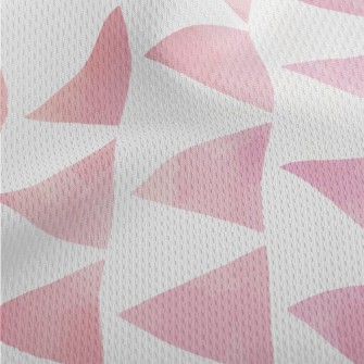 Hand Drawn Textured Pink Trian Athletic Mesh Flat Back