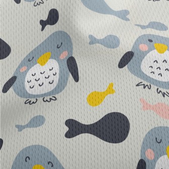 Hand Drawn Penguin And Colorfu Athletic Mesh Flat Back