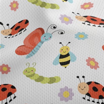 Happy Butterfly Bee Ladybug Athletic Mesh Flat Back