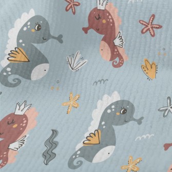 Cute Seahorse And Seaweed Terry