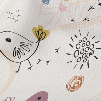 Line Birds And Flowers Terry