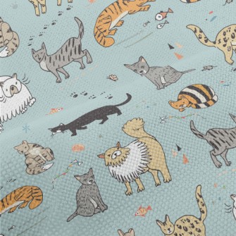 Childlike Hand-painted Cats Performance Linen