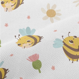 Round And Innocent Bees And Fl Performance Linen