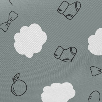 Doodle Hand Drawn Baby Items Twill
