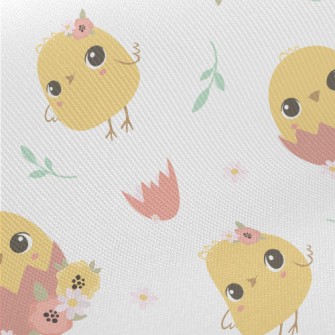 Round And Cute Yellow Chick Twill