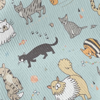Childlike Hand-painted Cats Standard Corduroy