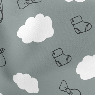 Doodle Hand Drawn Baby Items Stretch Ponte