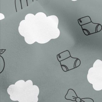 Doodle Hand Drawn Baby Items Micro Fleece