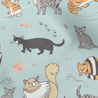 Childlike Hand-painted Cats Micro Fleece