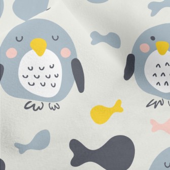 Hand Drawn Penguin And Colorfu Micro Fleece