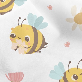 Round And Innocent Bees And Fl Micro Fleece