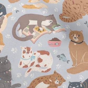 Naughty And Cute Cats Micro Fleece