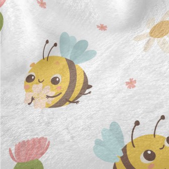 Round And Innocent Bees And Fl Minky