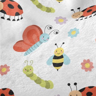 Happy Butterfly Bee Ladybug Minky