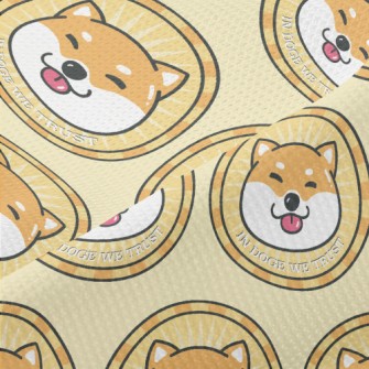 Coin-shaped Shiba Inu Piqué