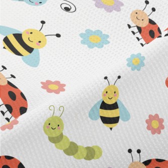 Happy Butterfly Bee Ladybug Piqué