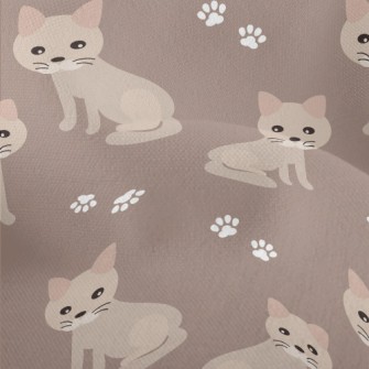 Cute Beige Kitten Lightweight Performance Linen